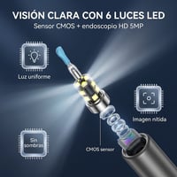 Cámara HD con 6 luces LED del limpiador de oídos iluminando el canal auditivo