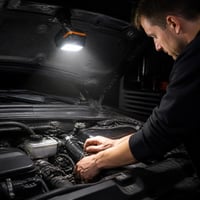 El mismo espacio iluminado por completo con la mini linterna COB fijada por su imán