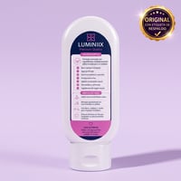 Etiqueta trasera original de Luminiix 3 en 1 con ingredientes y modo de uso