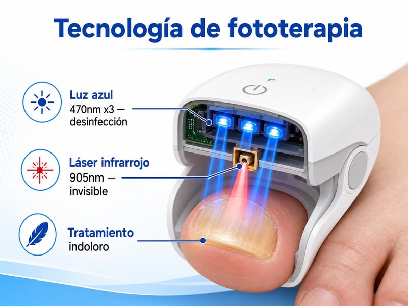 Laser Antihongos Para Uñas Con Luz Led — Fototerapia de luz azul + láser