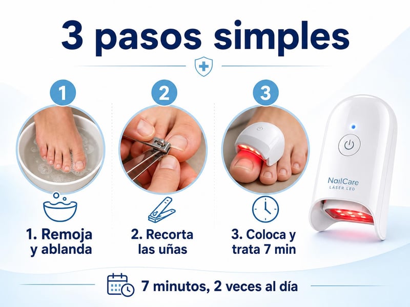 Laser Antihongos Para Uñas Con Luz Led — 3 pasos simples, 7 minutos al día