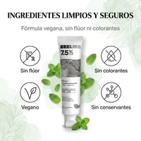 Ingredientes limpios y seguros: fórmula vegana, sin flúor ni colorantes