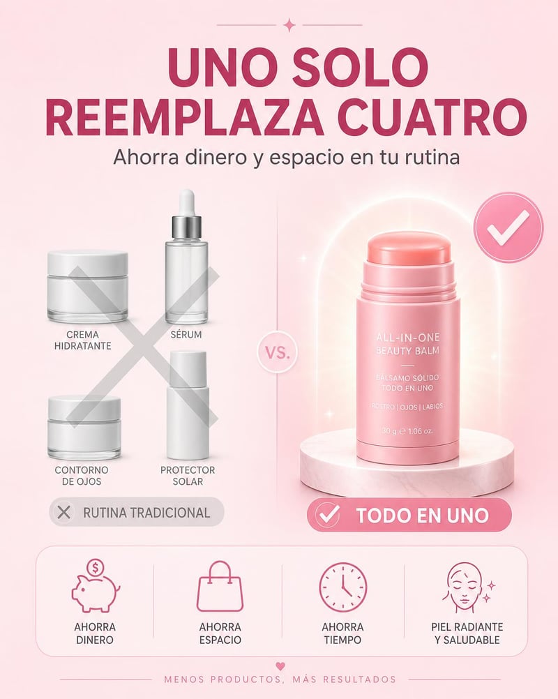 Balsamo facial multifuncional — Uno solo reemplaza cuatro