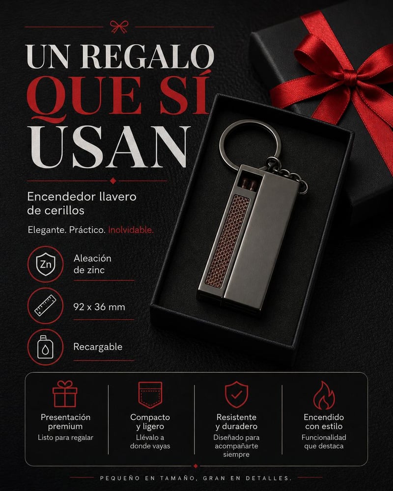 Llavero encendedor 3 en 1 — Un detalle que sí usan