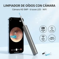 Limpiador de oídos con cámara HD y luz LED conectado al celular para limpieza en tiempo real