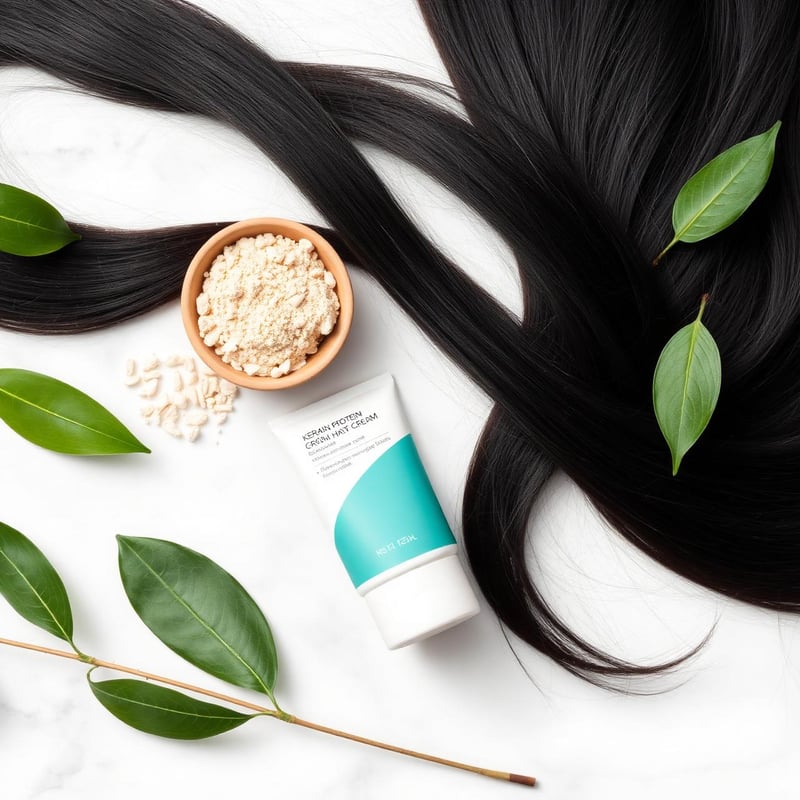 Tratamiento capilar con Minoxidil 5%, queratina y activos botánicos junto a cabello sano y brillante