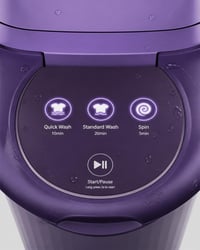 Detalle de la tecnología y modos de lavado de la mini lavadora portátil