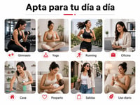 Mujer con la faja de vendaje elástico negra lista para entrenar, en oficina y uso diario